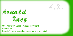 arnold kacz business card